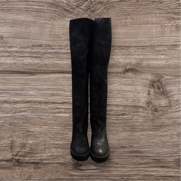 Linea Paolo Suede Over The Knee Moto Boots Size 7.5 - Picture 5 of 10